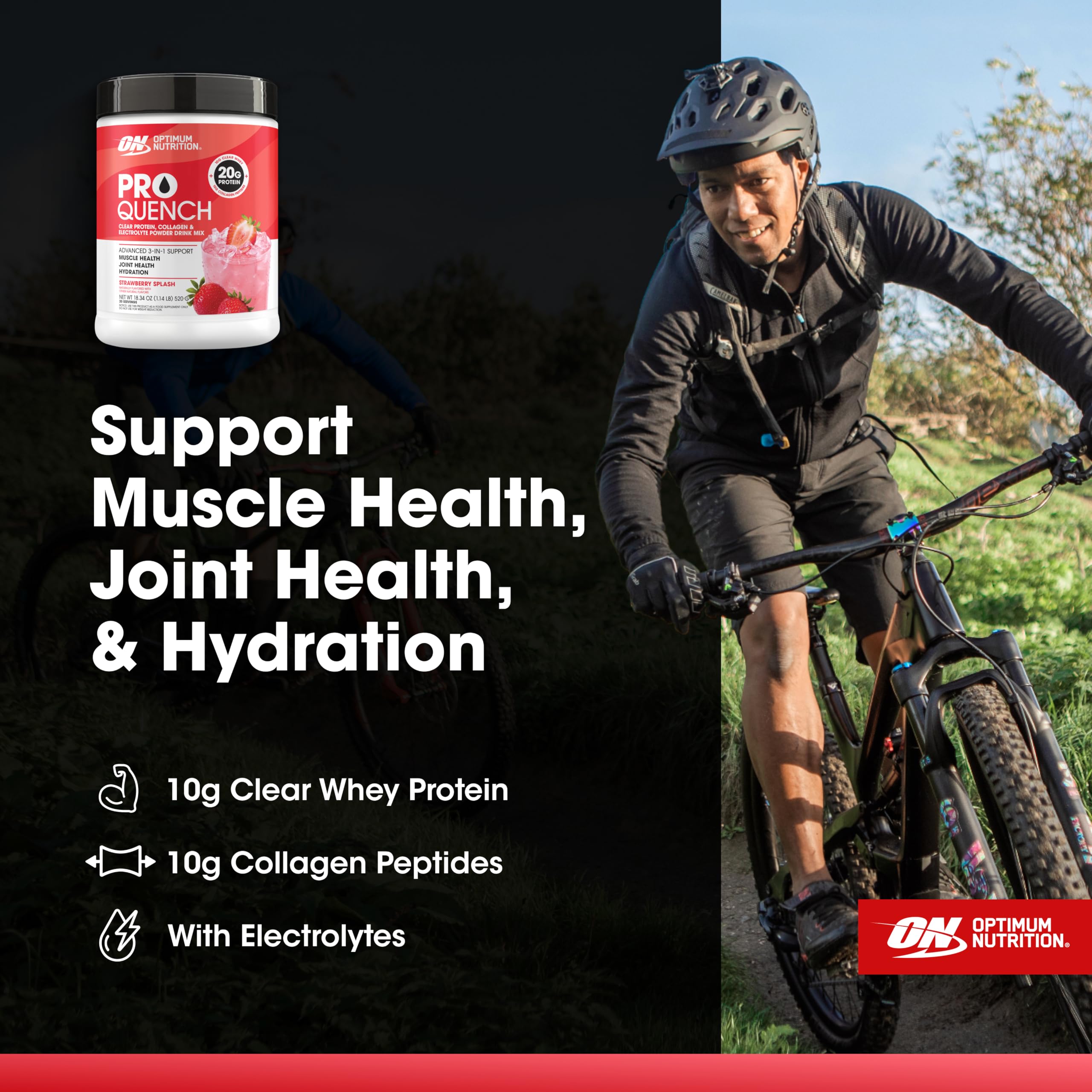 Etiqueta nutricional de Optimum Nutrition Pro Quench, información clara