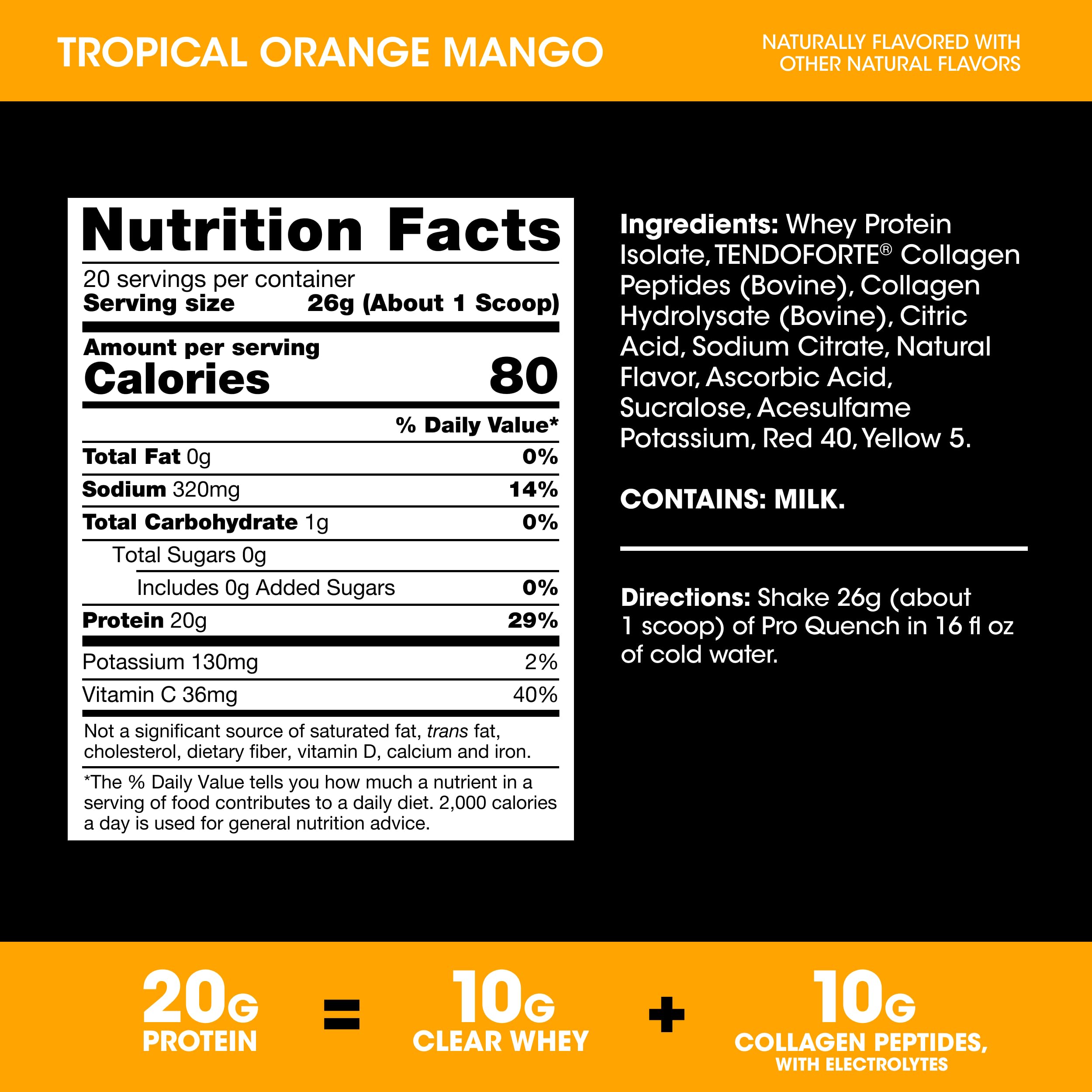 Optimum Nutrition vaso preparado Tropical Orange Mango, refresca tras ejercicio