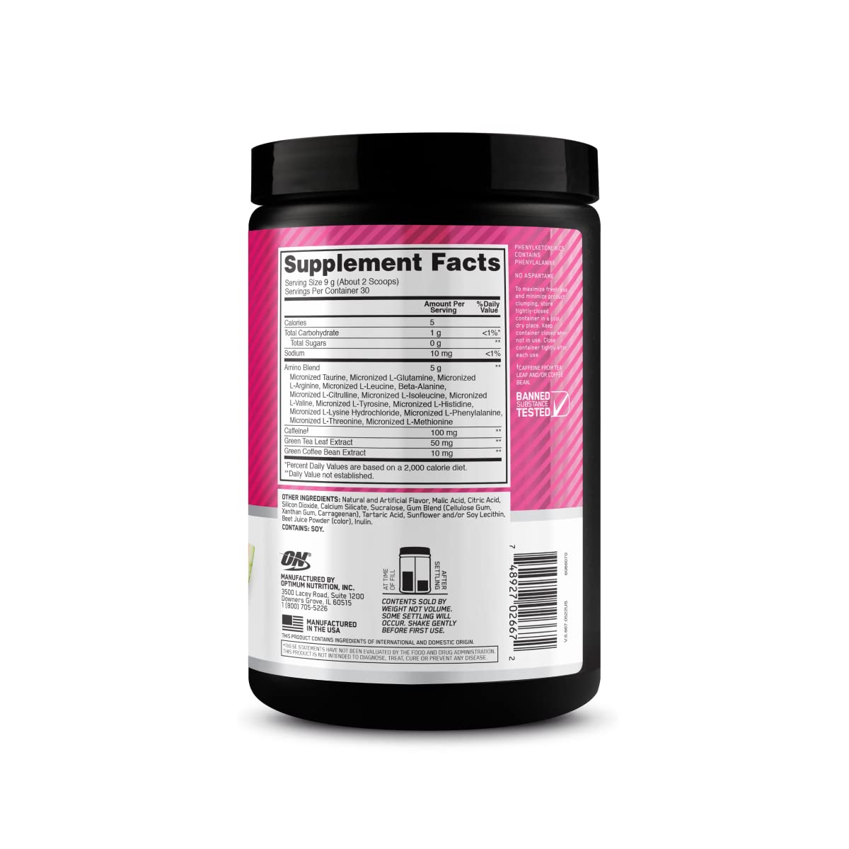 Optimum Nutrition bebida sabor sandía en ambiente lifestyle para hidratación