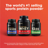 Optimum Nutrition etiqueta nutricional ampliada mostrando calorías, proteínas y carbohidratos