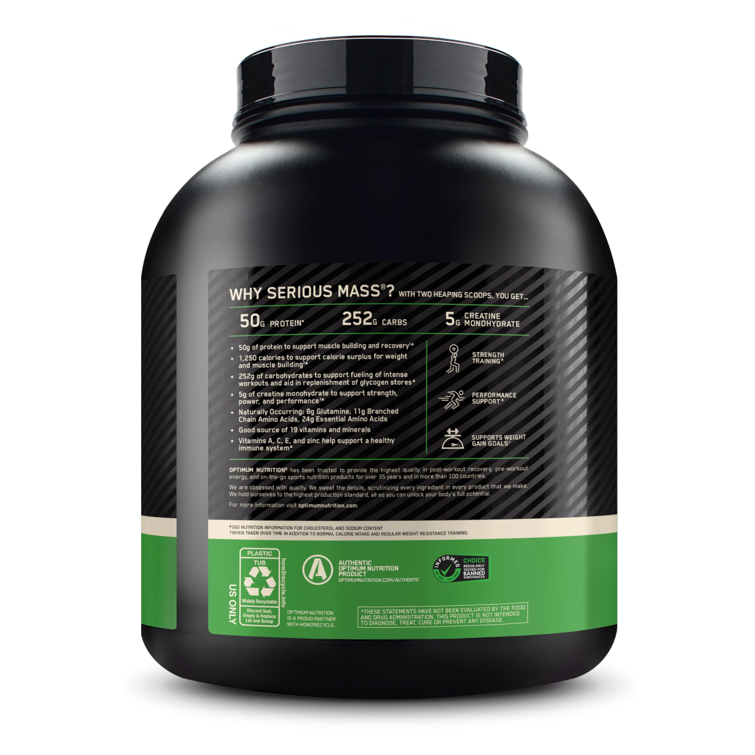 Optimum Nutrition etiqueta de vitaminas y minerales destacando aporte diario