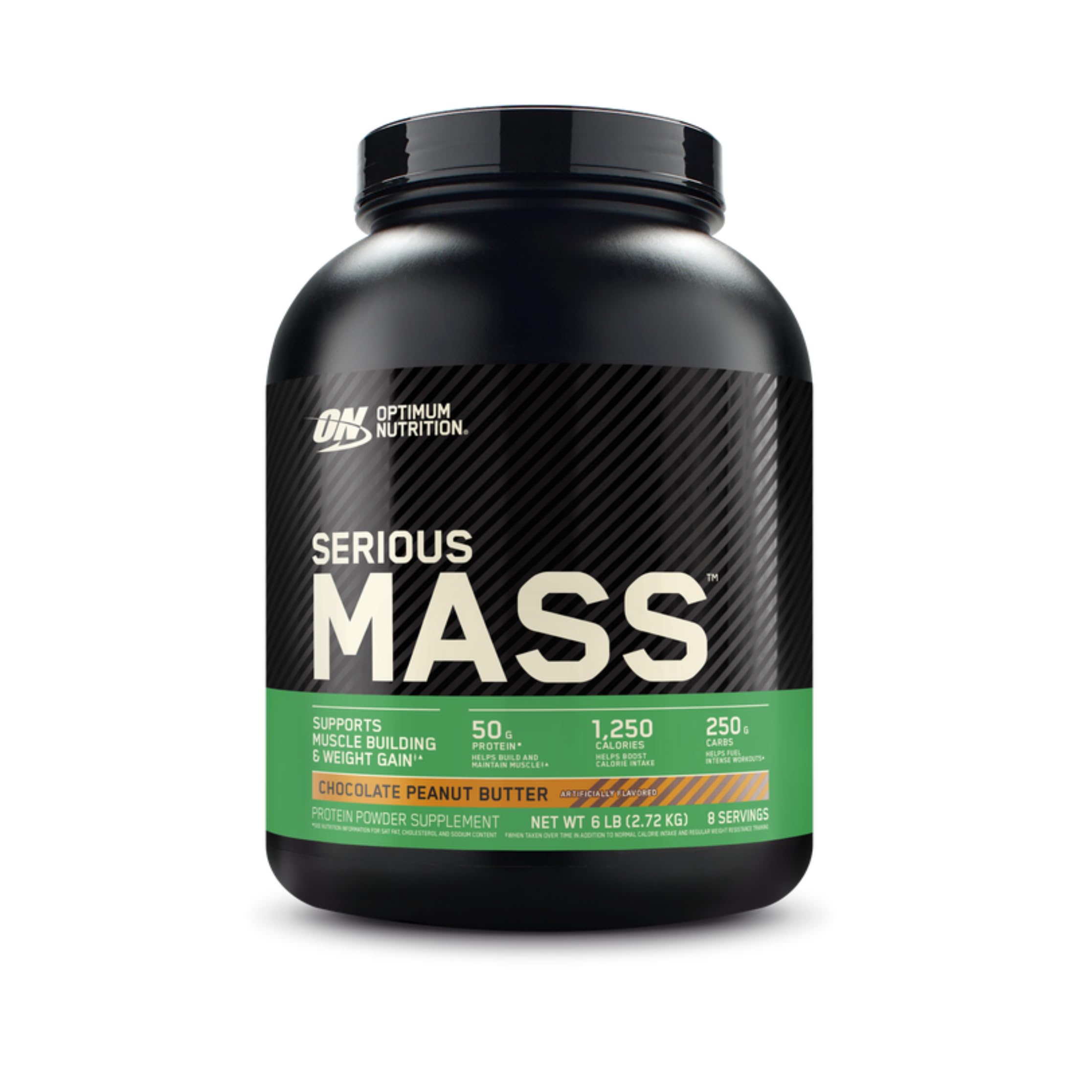 Optimum Nutrition contenedor frente mostrando el producto y fácil identificación
