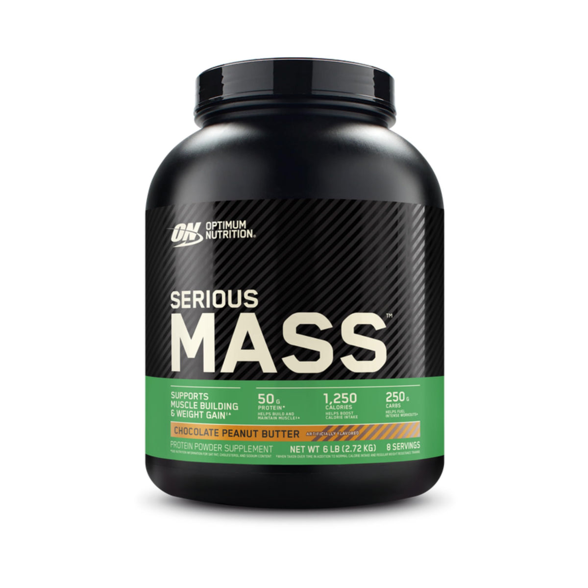 Optimum Nutrition contenedor frente mostrando el producto y fácil identificación