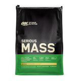 Optimum Nutrition envase frontal Serious Mass banana mostrando tamaño y marca