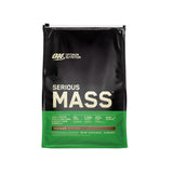 Envase Optimum Nutrition Serious Mass frente mostrando diseño y tamaño 12LB, ideal para ganancia calórica