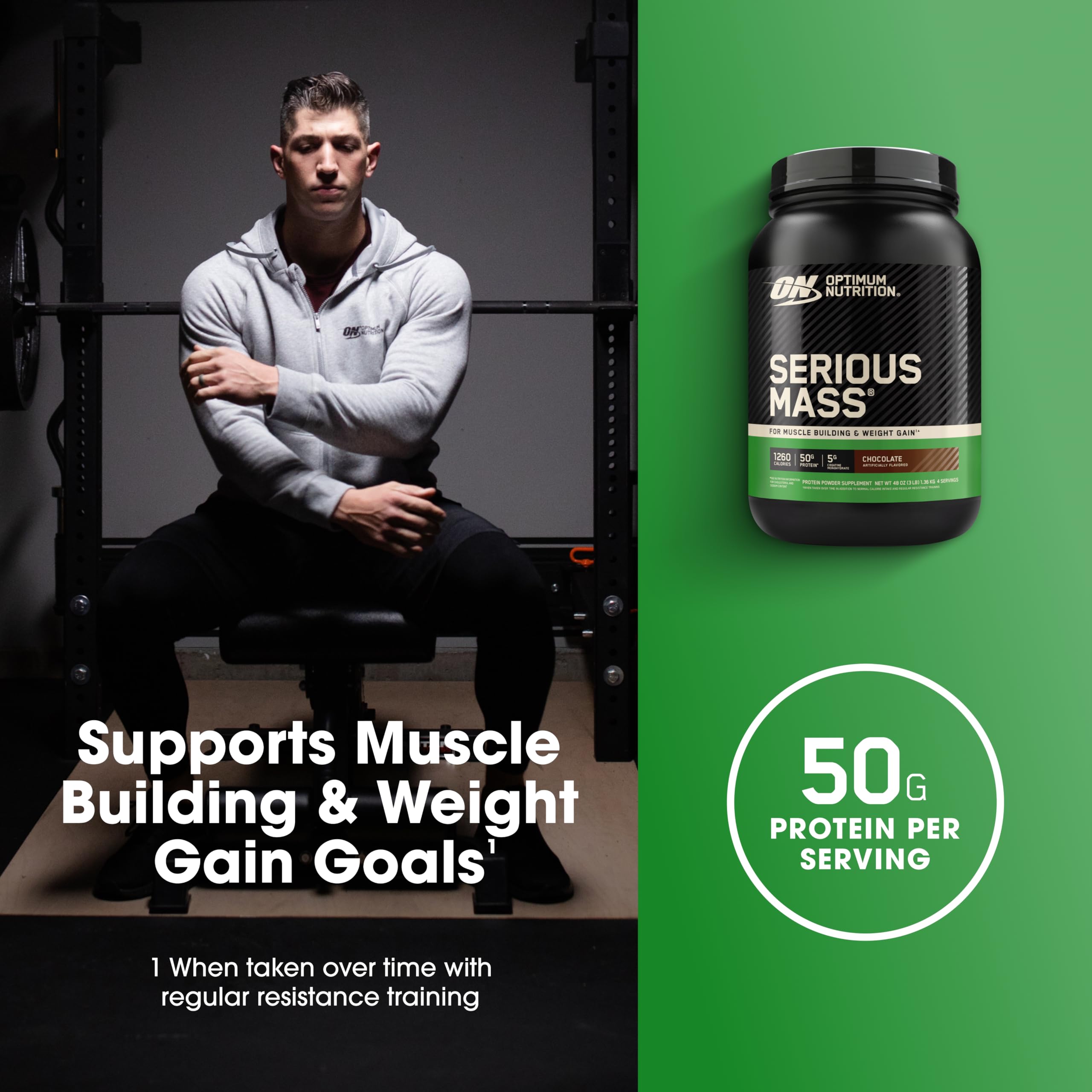 Optimum Nutrition vaso con batido preparado para ganancia de masa