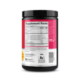 Optimum Nutrition polvo y fruta ilustrando sabor Peach Mango Tango apetecible