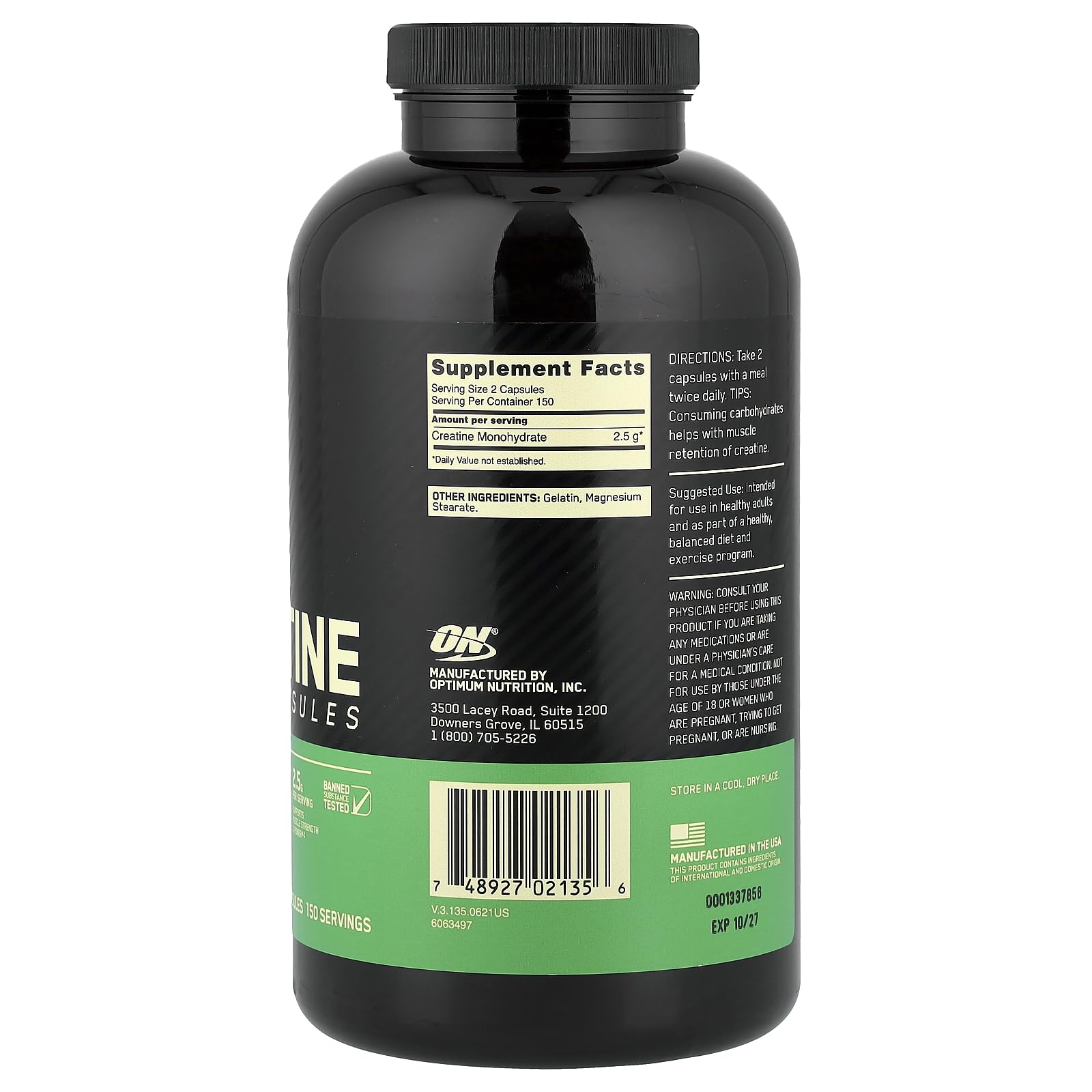 Optimum Nutrition primer plano de las cápsulas para ver textura y acabado, facilita la evaluación de calidad