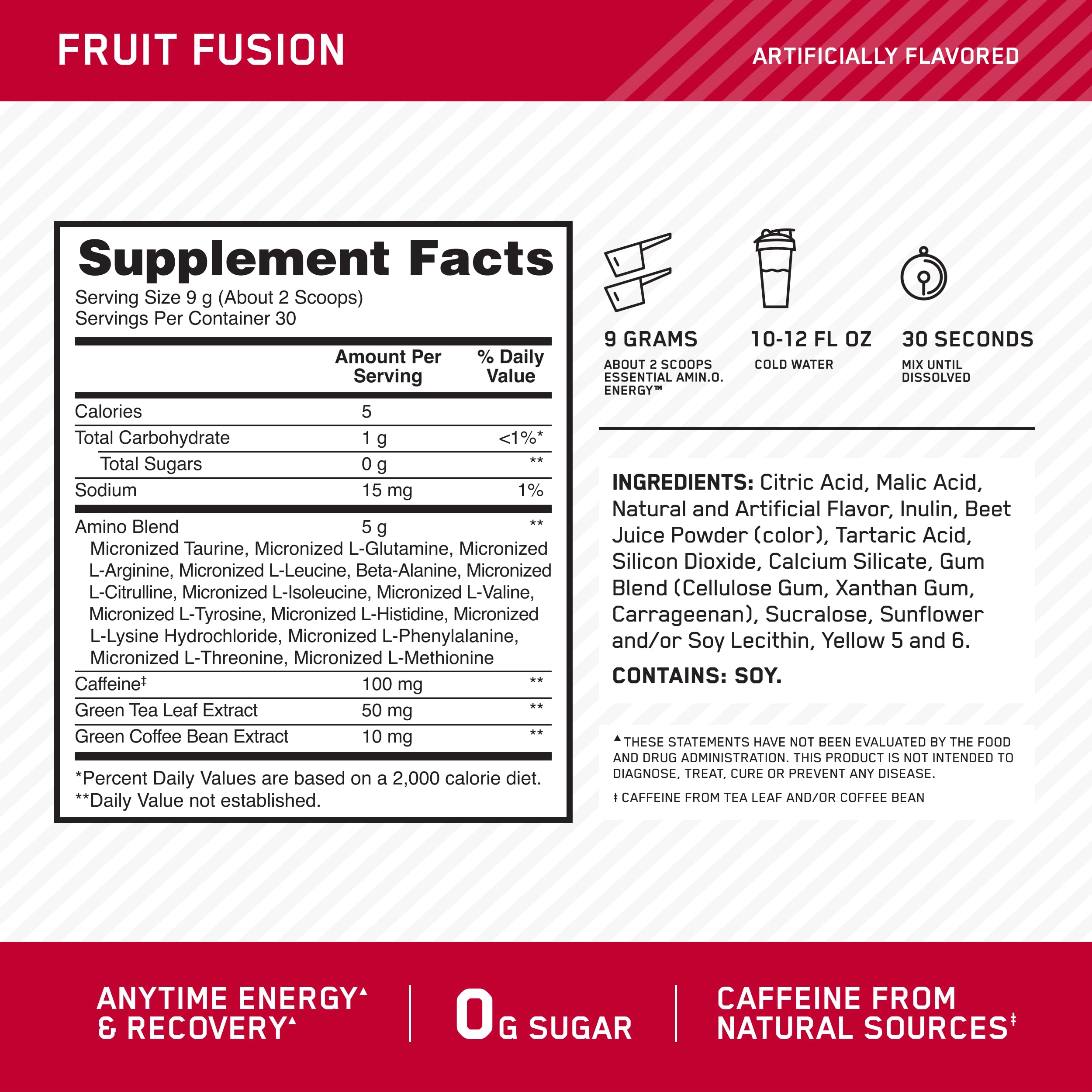 Optimum Nutrition polvo textura fina que facilita mezcla rápida