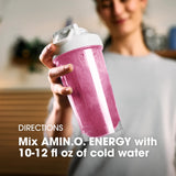 Optimum Nutrition textura del polvo en primer plano para ver calidad