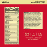 Optimum Nutrition batido en vaso mostrando textura cremosa y sabor vainilla