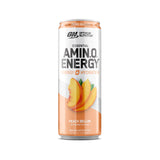 Optimum Nutrition lata junto a equipo de gimnasio, hidratación y foco