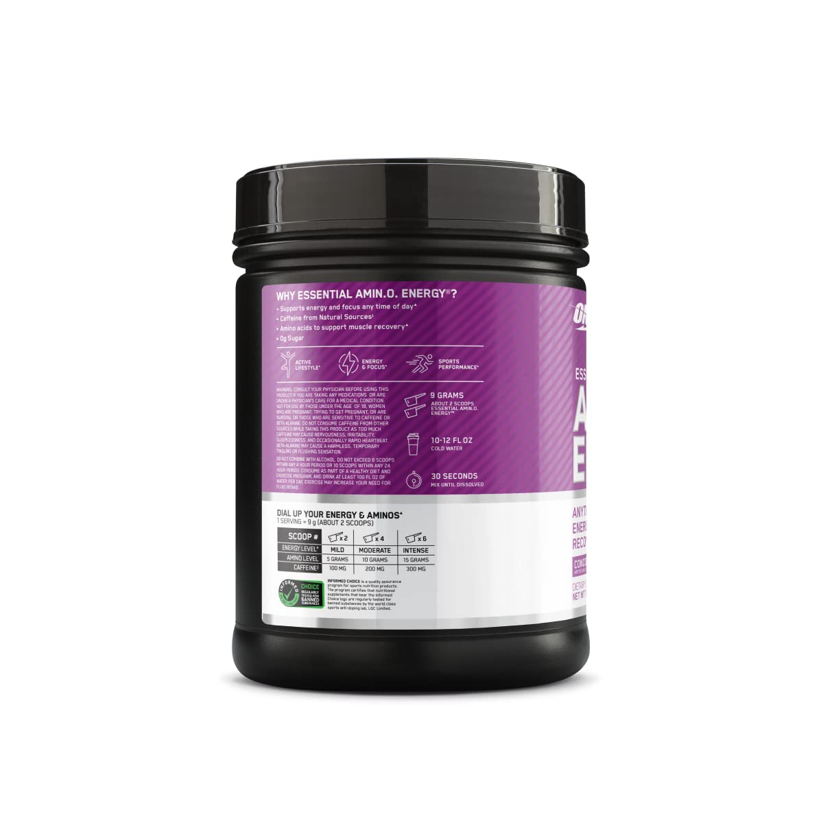 Optimum Nutrition uso en gimnasio con botella y preparación antes de entrenar