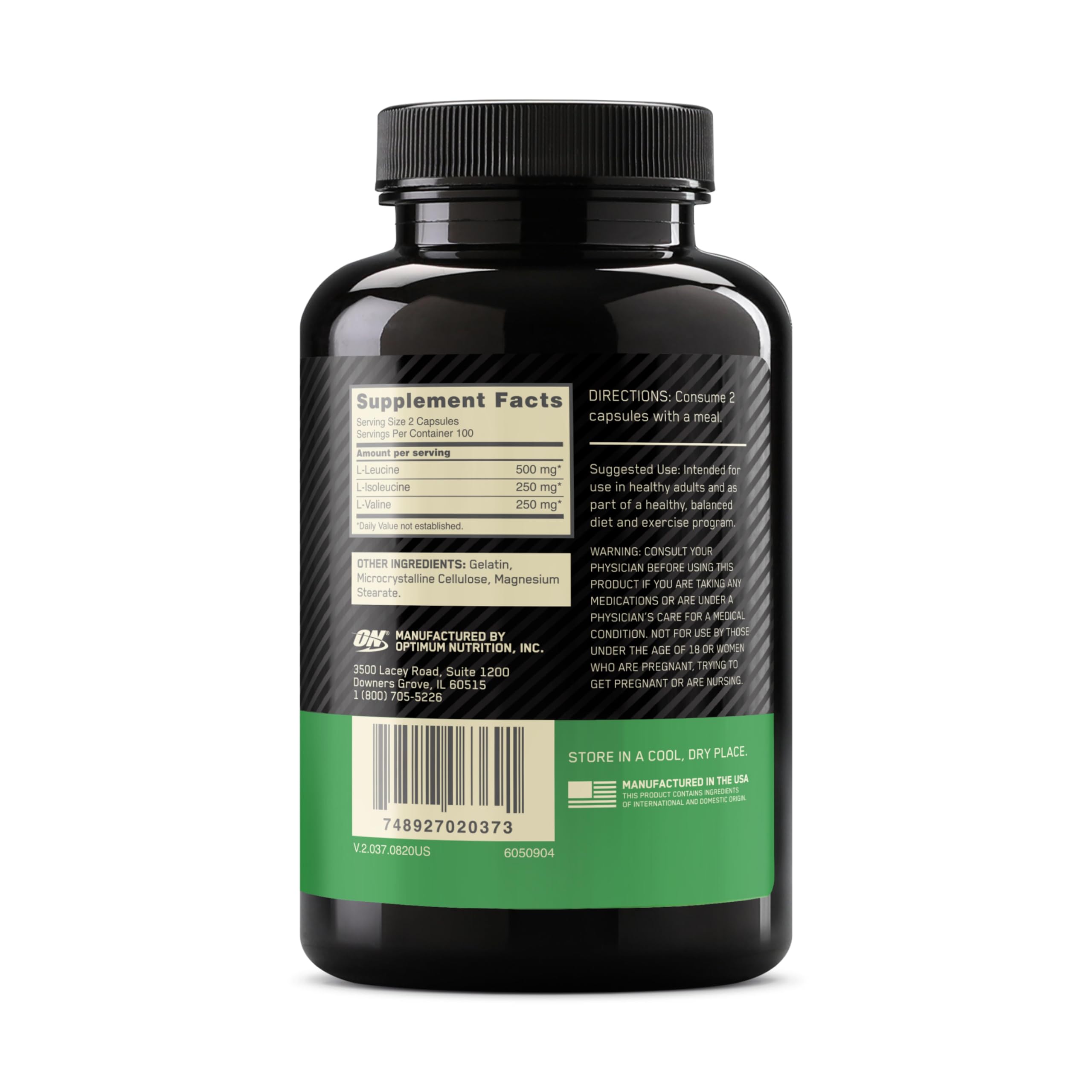 Optimum Nutrition cápsulas junto a equipo de gimnasio para uso práctico