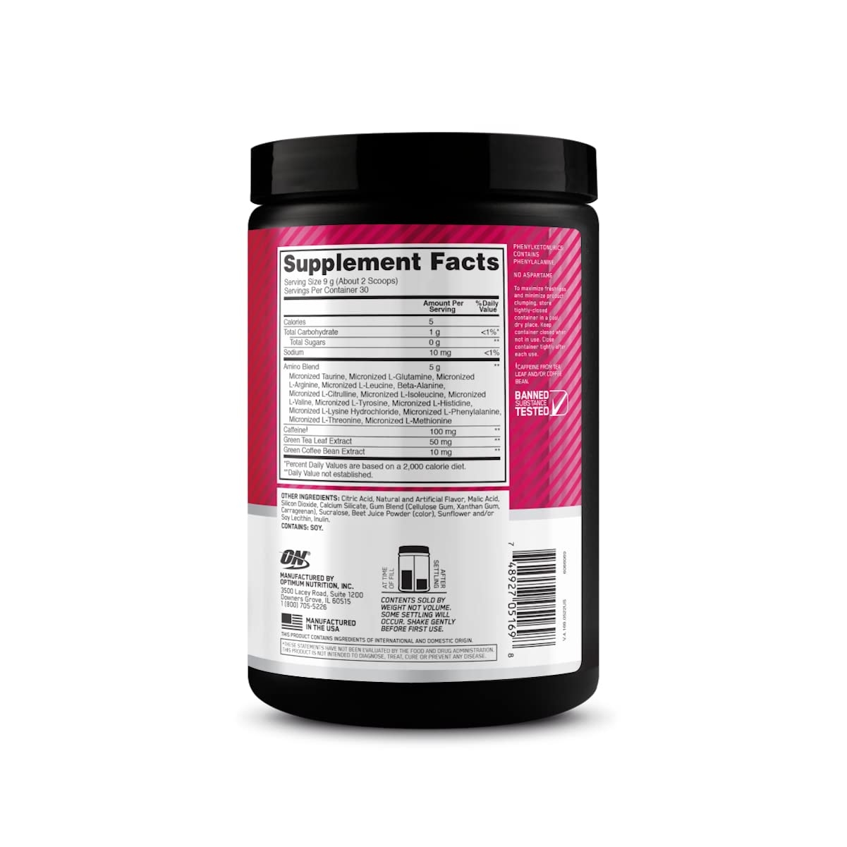 Atleta usando Optimum Nutrition antes de entrenamiento para enfoque y rendimiento
