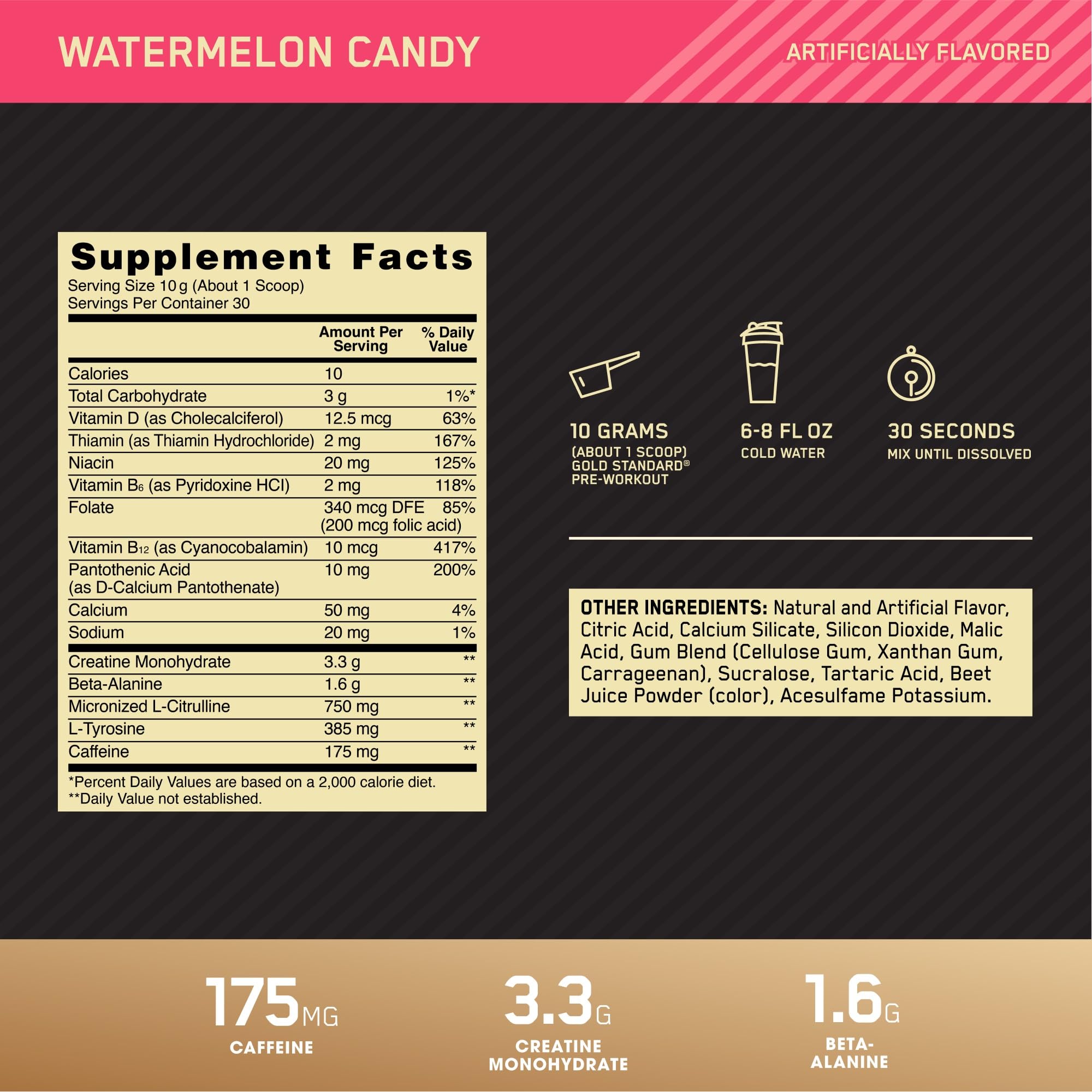 Optimum Nutrition vaso mezclado en mano listo para entrenar y proporcionar enfoque