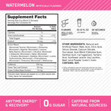 Optimum Nutrition vaso preparado con bebida sandía, evidencia energía lista para consumir