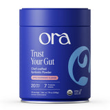 Ora Organic envase frontal mostrando el diseño y sabor manzana frambuesa para fácil identificación