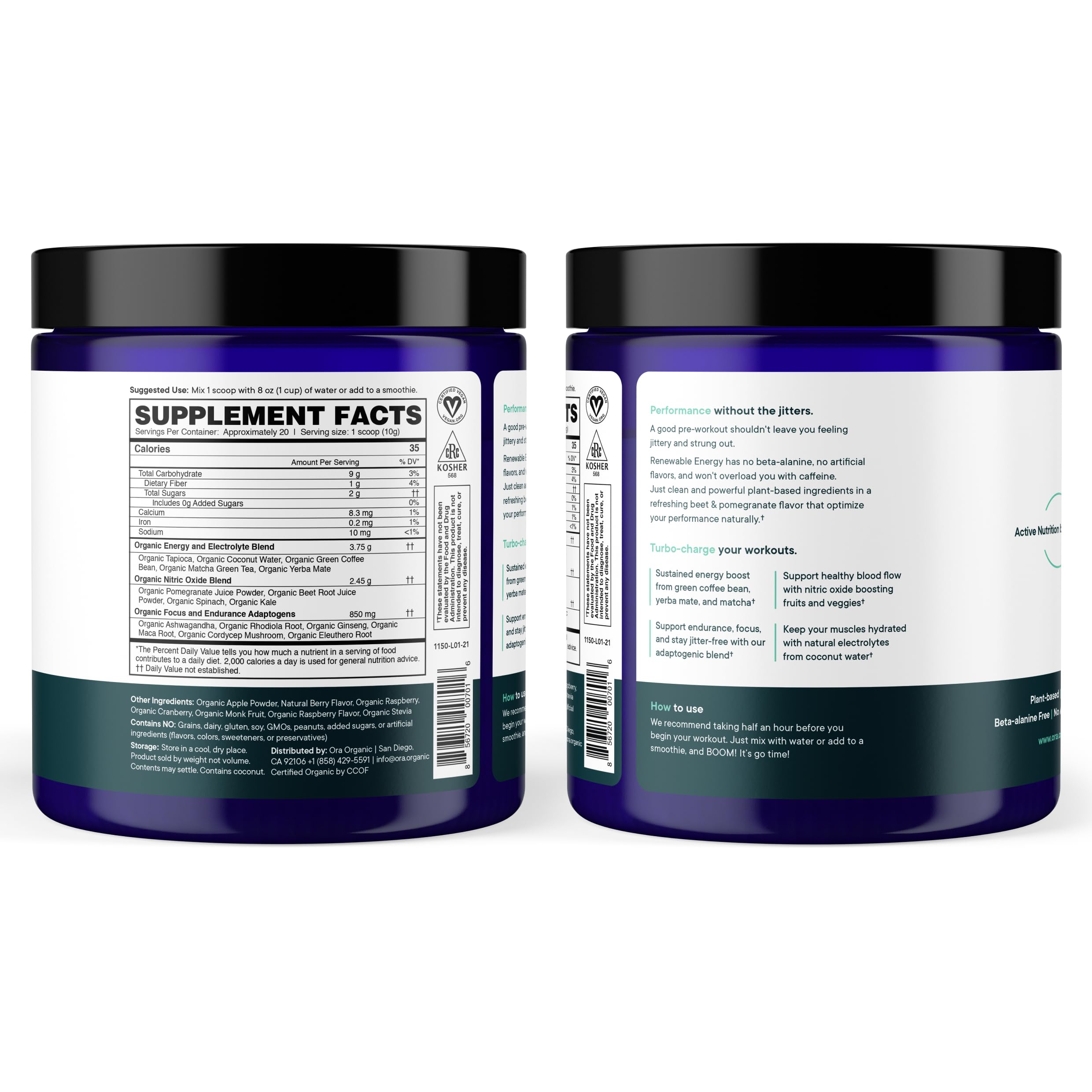 Ora Organic en bolso deportivo durante entrenamiento, energía suave y sostenida