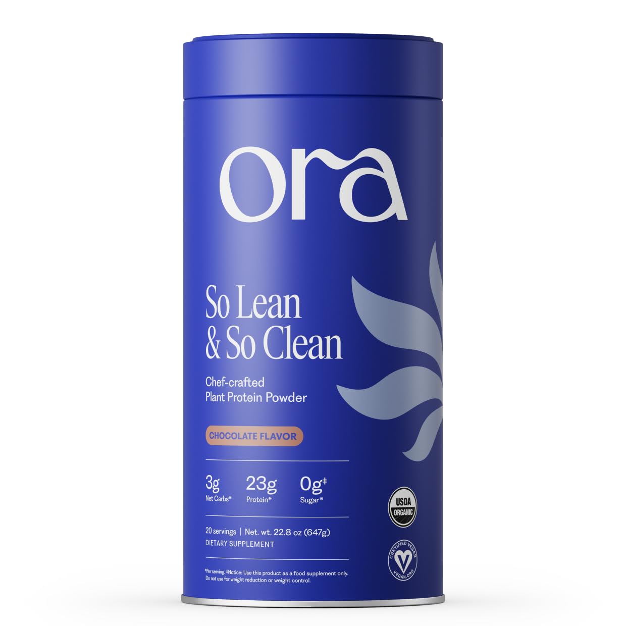 Envase Ora Organic frontal mostrando etiqueta y beneficios principales
