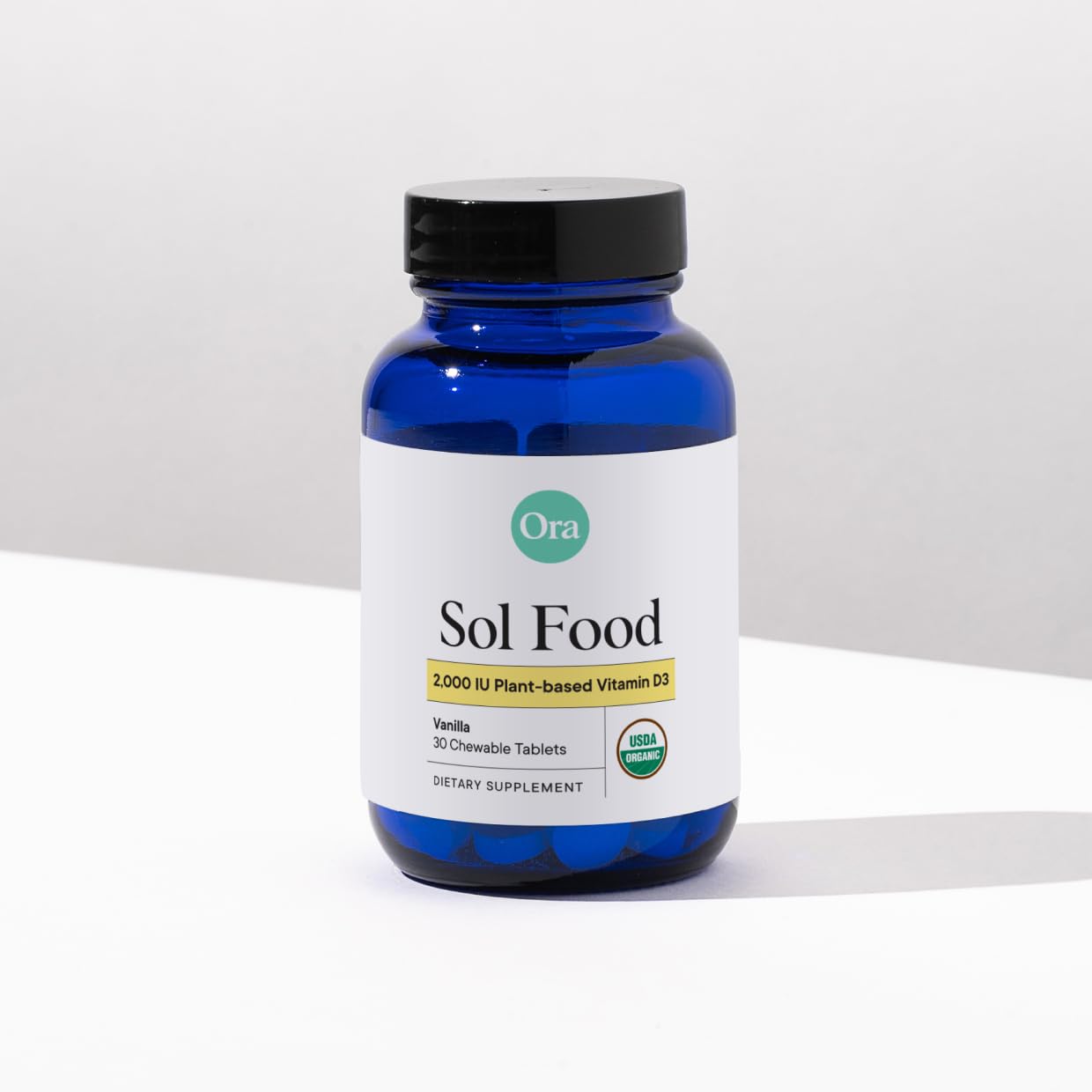 Ora Organic vaina de vainilla y tableta subrayando sabor natural