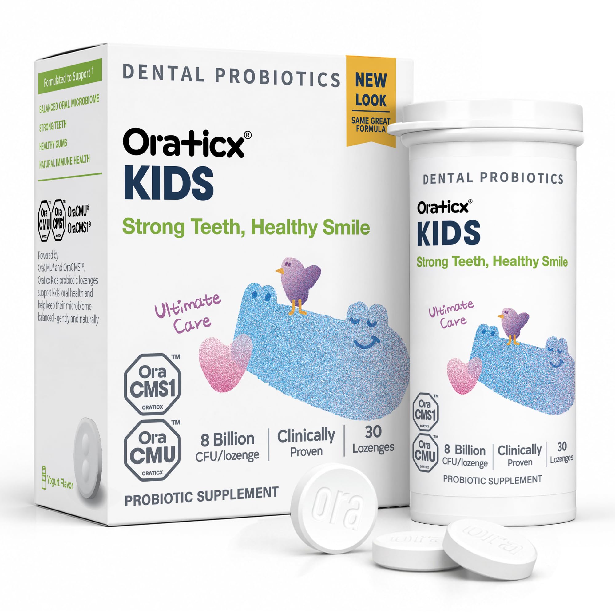 OraTicx envase frontal mostrando 30 pastillas y beneficio de uso diario