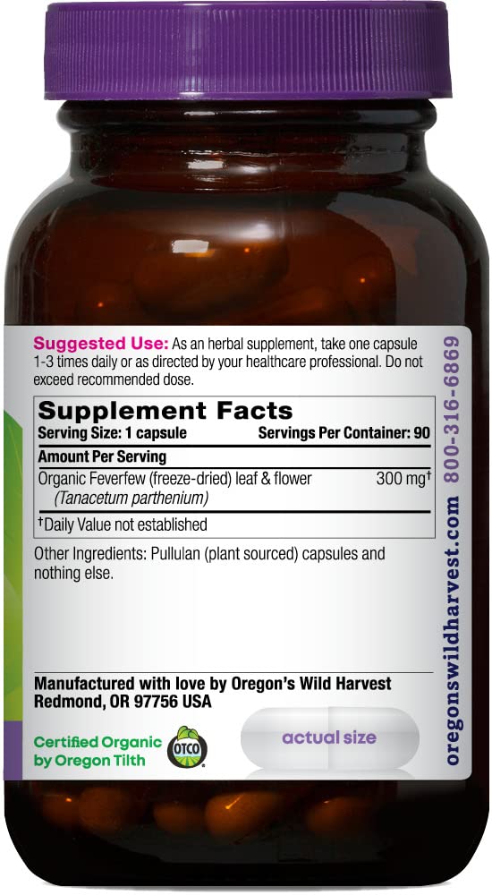 Oregon's Wild Harvest etiqueta en primer plano mostrando certificación Non-GMO y beneficios