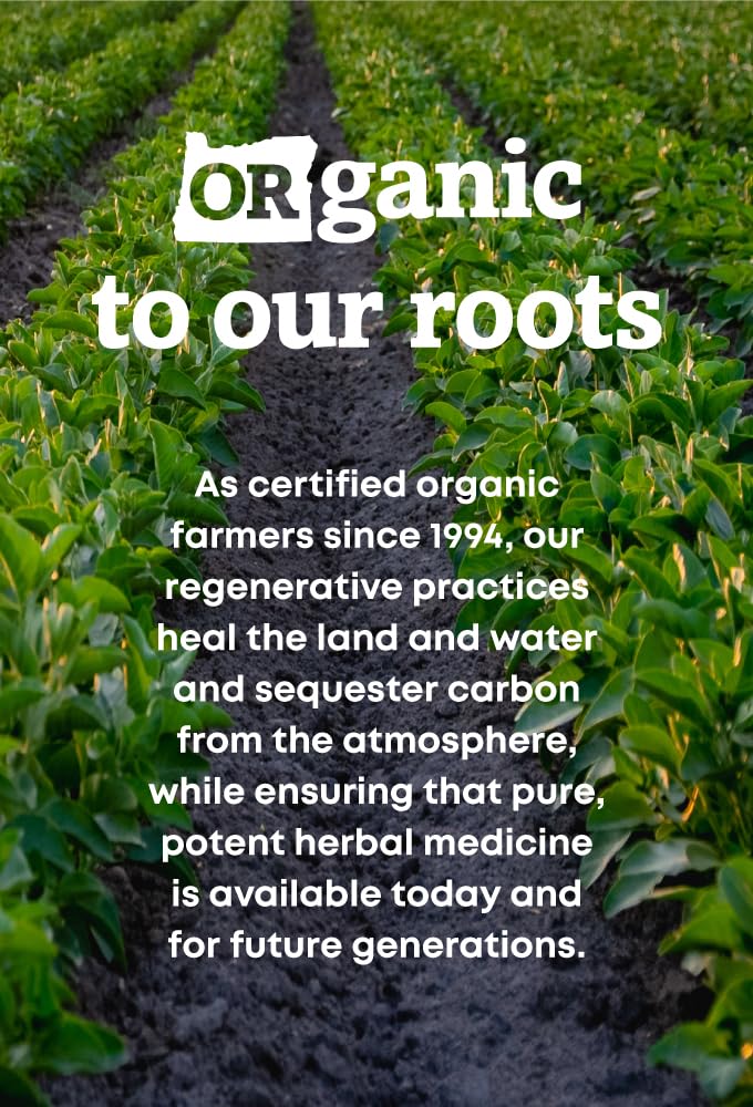 Oregon's Wild Harvest frasco en mano para mostrar la portabilidad y tamaño del envase
