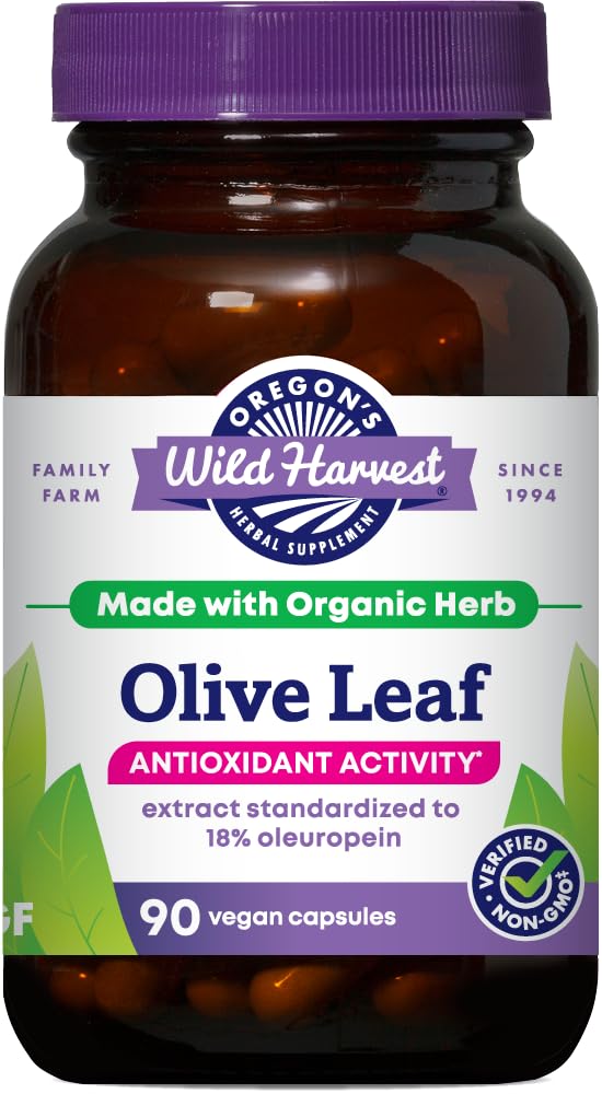 Oregon's Wild Harvest frasco delantero mostrando etiqueta clara y beneficios