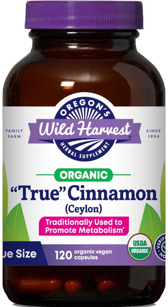 Oregon's Wild Harvest envase frontal que muestra cápsulas veganas y beneficios