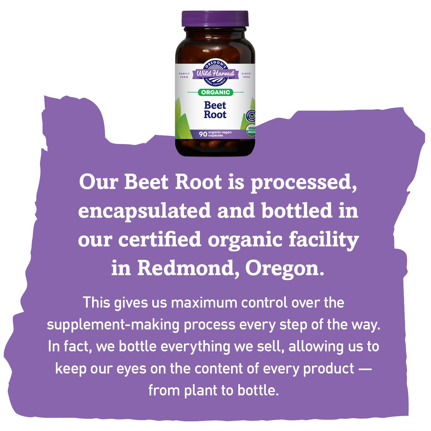 Oregon's Wild Harvest remolachas frescas que ilustran origen natural