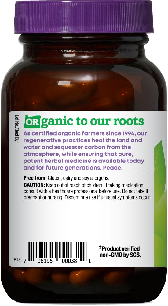 Oregon's Wild Harvest detalle de la raíz seca destacando pureza botánica
