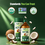 Orgaheal cocos frescos que resaltan origen 100% orgánico
