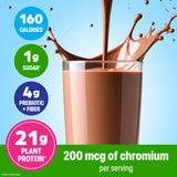 Orgain batido de chocolate en vaso listo para beber y sabor intenso