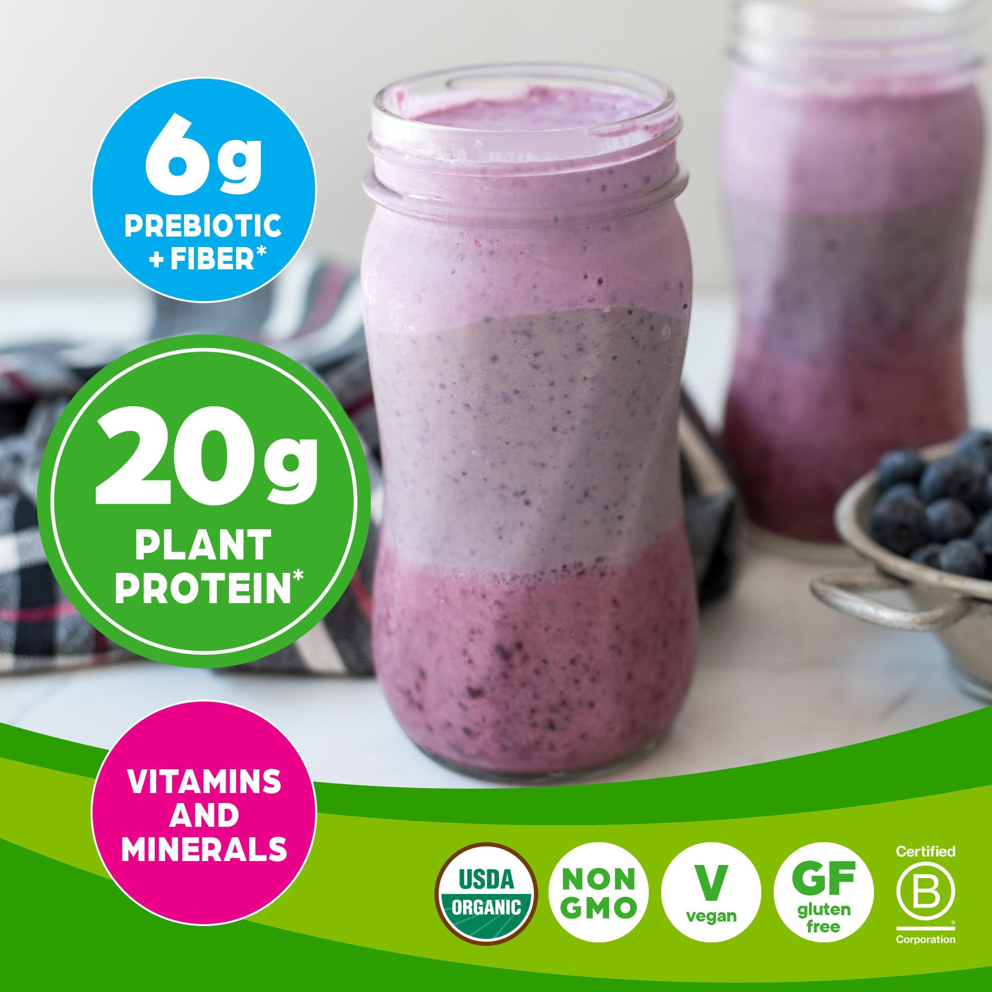 Orgain batido preparado en vaso listo para beber y nutritivo