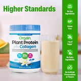 Vaso con batido Orgain listo para beber, aporte proteico rápido