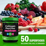 Etiqueta nutricional de Orgain Collagen con información de péptidos y vitamina C