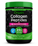 Envase Orgain Collagen + 50 Superfoods mostrando diseño frontal y beneficios visibles
