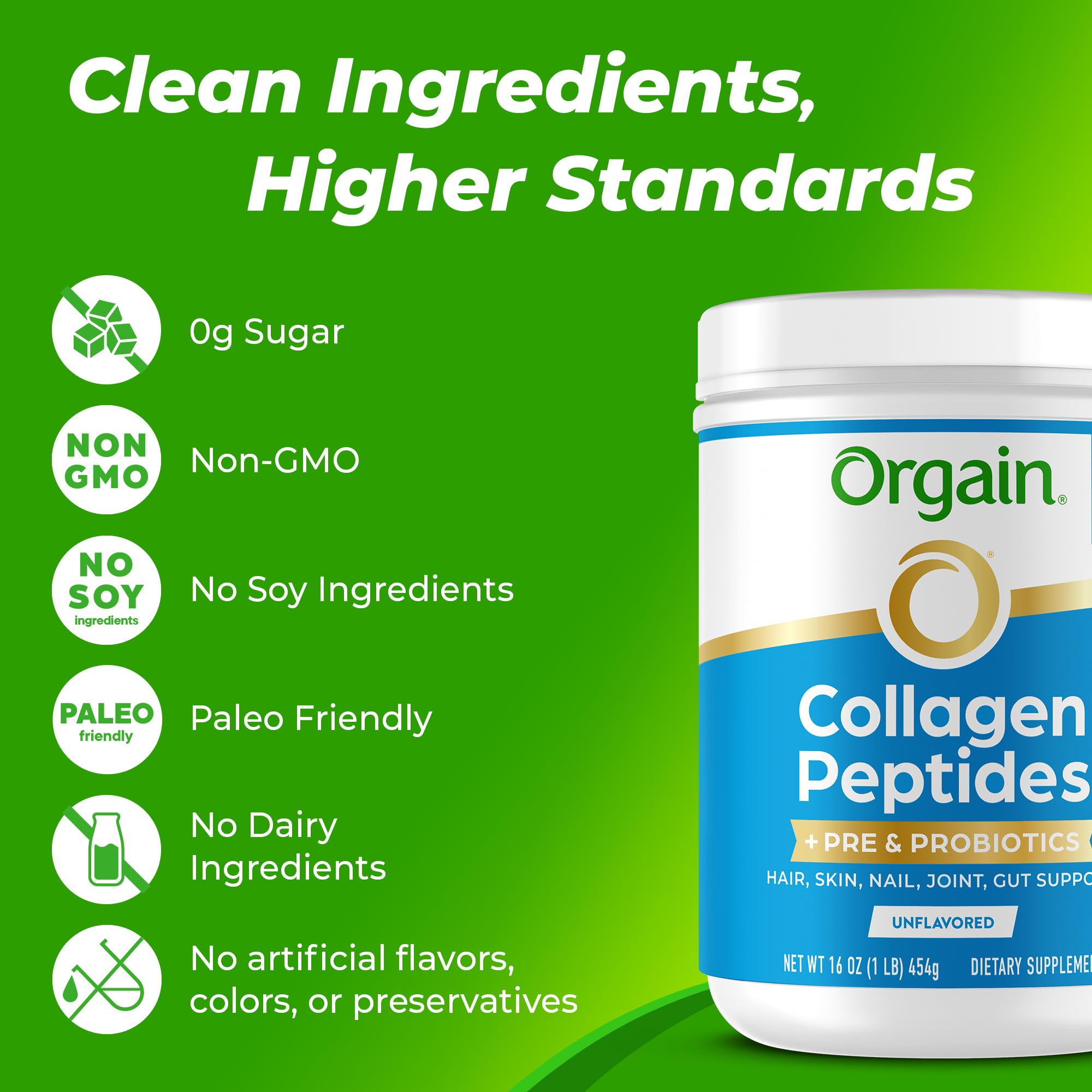 Orgain etiqueta con ingredientes y certificaciones para confianza del usuario