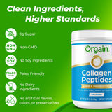 Orgain etiqueta con ingredientes y certificaciones para confianza del usuario
