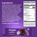 Orgain barra junto a mano para comparar tamaño y control de porción