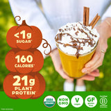 Orgain etiqueta con sellos USDA Organic y Non-GMO para confianza de calidad