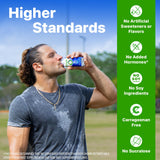 Orgain etiqueta con ingredientes clave y beneficios nutricionales