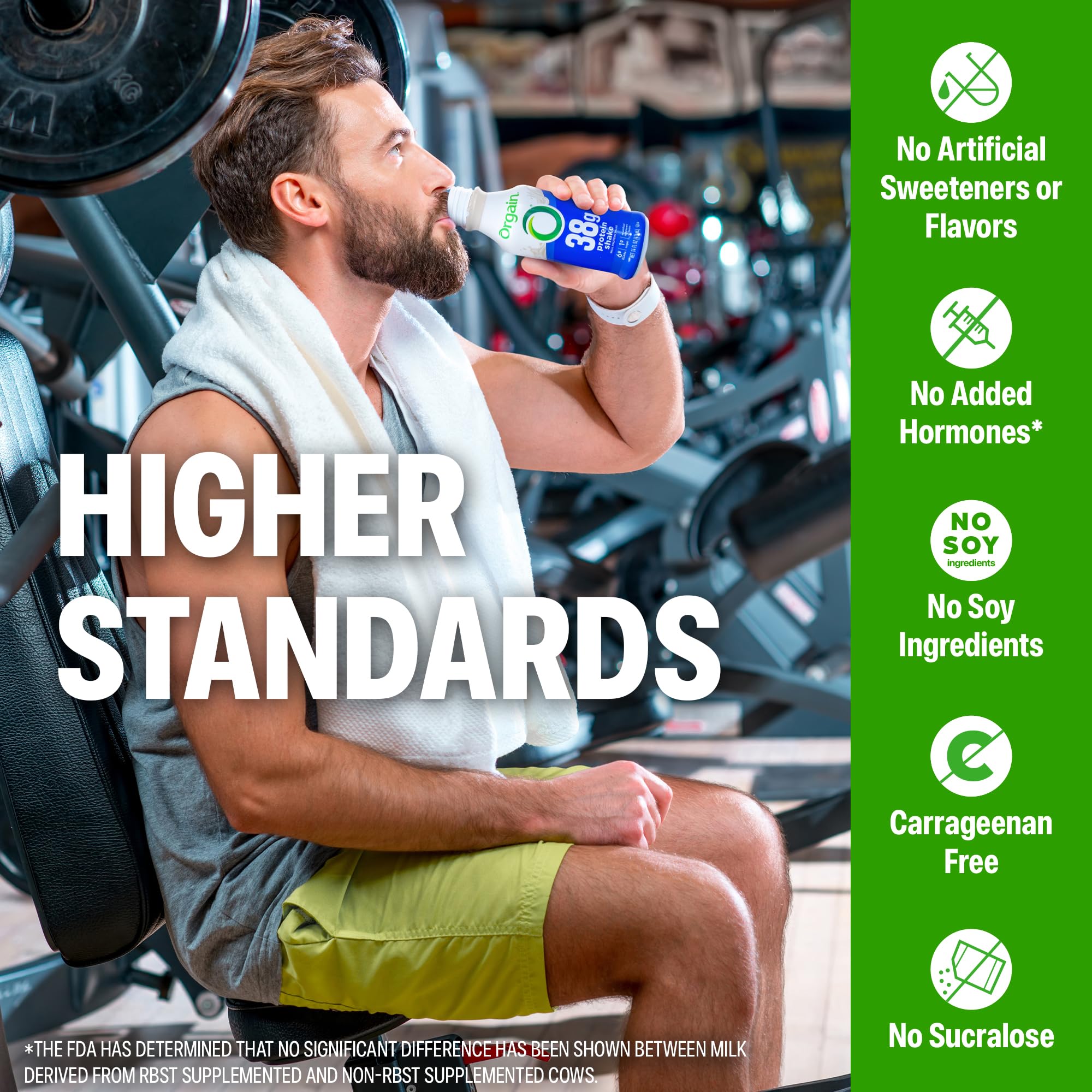 Orgain etiqueta nutricional detallada mostrando 38 g de proteína