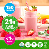 Etiqueta nutricional Orgain destacando proteínas y fibra prebiótica