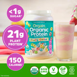 Orgain etiqueta nutricional con certificaciones USDA Organic y Non-GMO claras