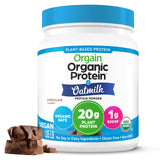Orgain frente del envase chocolate mostrando diseño y beneficios visibles