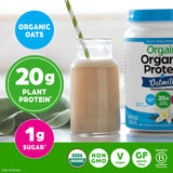 Orgain ingredientes: guisante, arroz integral y chía para proteína completa