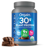 Orgain envase frontal chocolate mostrando la marca y beneficio nutricional