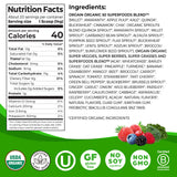 Orgain primer plano de la textura del polvo Berry, mezcla homogénea y natural